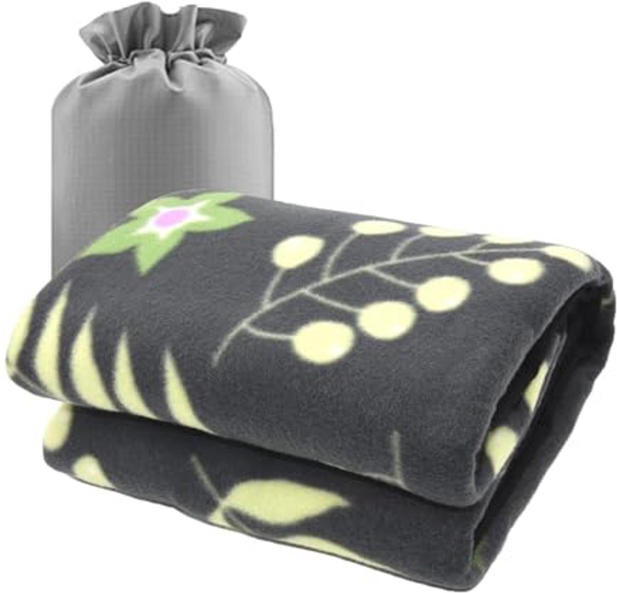 Zachte Fleece Gooi Deken voor Reizen en Thuis - Compact en Warm - 60" x 40" - Grijs