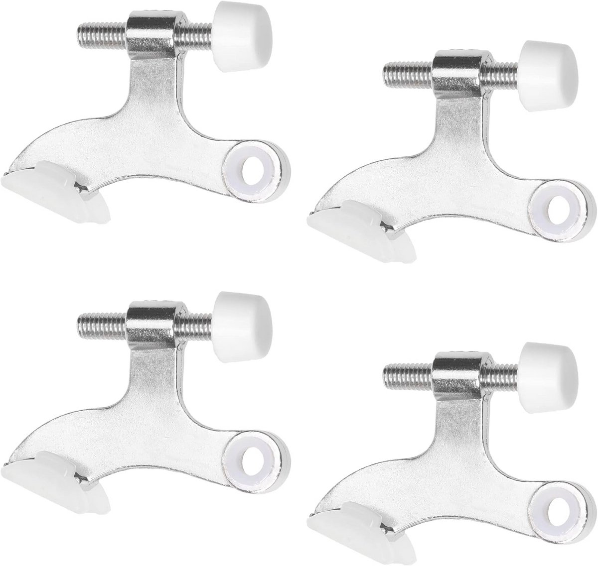 Verstelbare Nikkel Deurscharnier Stoppers - 4 Stuks - Eenvoudig te Installeren - Veiligheidsbumper