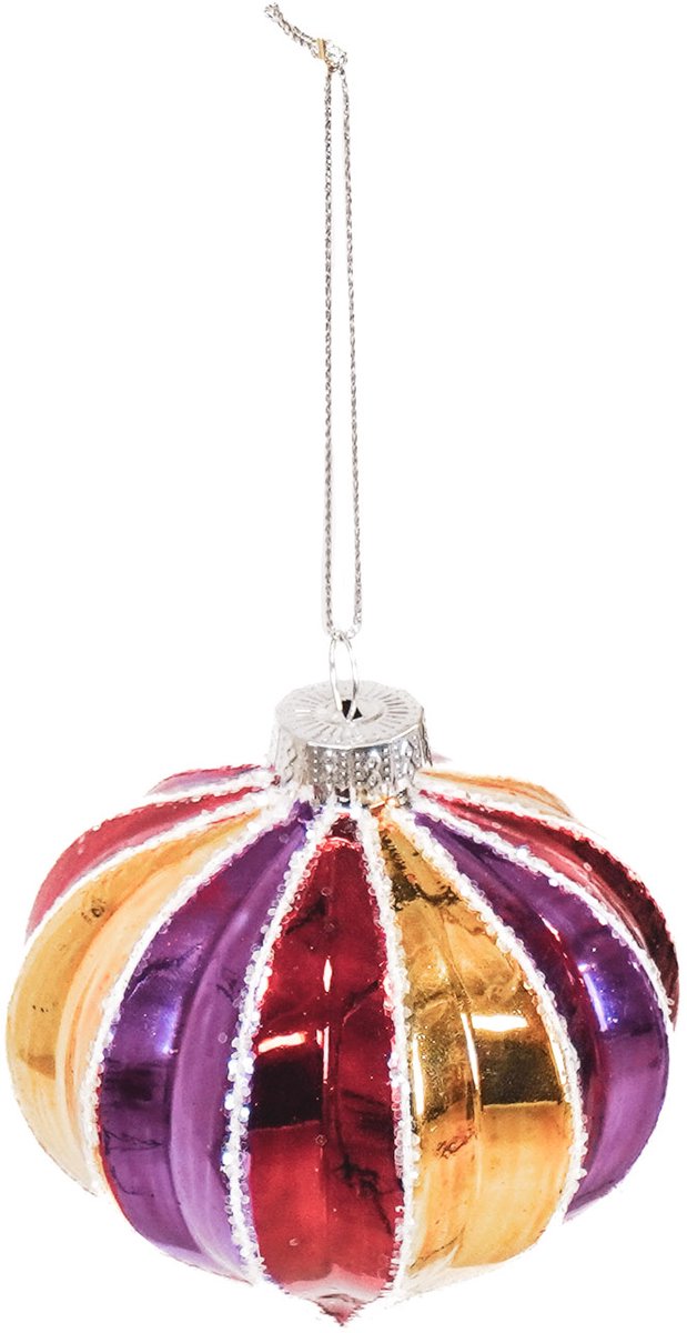 Housevitamin Kerst Ornament – Xmas Ball – Glas – Multi Colour – 8x8 cm | Trend van het Jaar