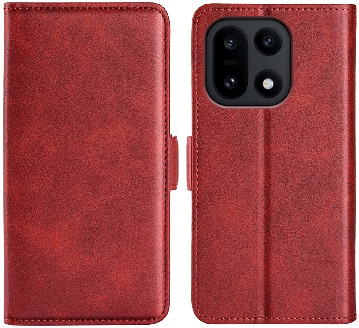 MobyDefend Hoesje - Geschikt voor OnePlus 15 - Luxe Wallet Book Case (Sluiting Zijkant) - Rood