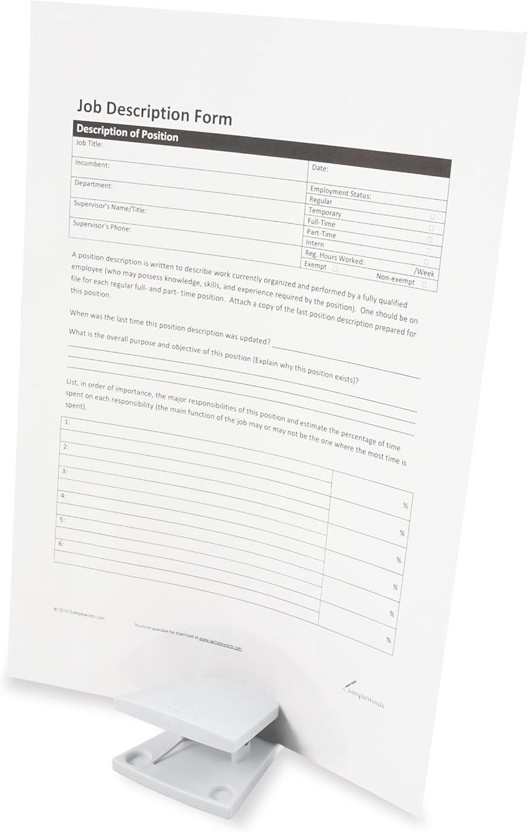 Papierstandaard A4 met Clip - Documenthouder voor Tafelblad in Wit - 10 Vellen