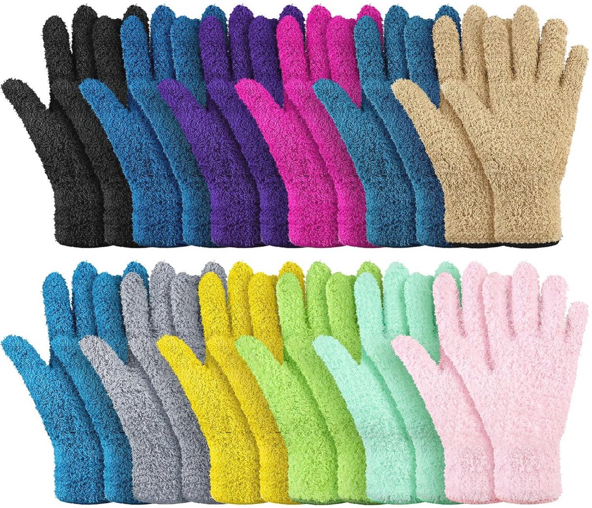 12 Paar Wasbare Microvezel Stofhandschoenen voor Huishoudelijk en Tuinwerk