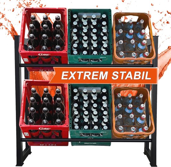 Food Crate Racking Beverage Crate Rack 104 x 30 x 90 cm voor 6 Crates - Perfecte Oplossing ...