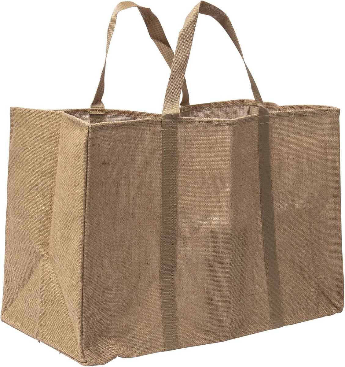 Houten tas van natuurlijk jute voor haardhout