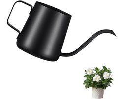 Gieters Voor Binnen - Gieter Met Broeskop - Gemaakt Van Roestvrij Staal En Geborsteld Zwart Finish 350 Ml - Voor Kantoorplanten En Vetplanten