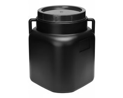 Garronda 20L - Plastic Vat BPA-vrij - Vierkant vat en Container met Deksel – Zwart – GD-STE-BarrelP