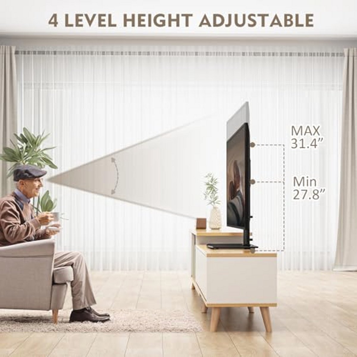 Verstelbare Tv-standaard voor 32 tot 70 inch LCD/LED/Plasma met Wandmontage en Draaifunctie