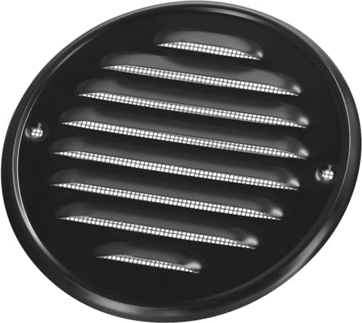 Ventilatierooster 130 mm rond zwart met insectenbescherming voor ventilatie
