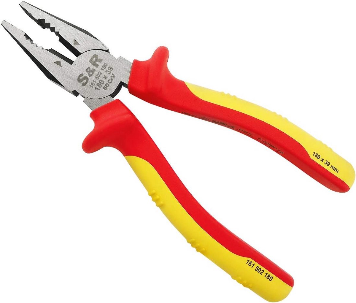 Universele VDE-geteste combinatietang 180 mm - 1000V, gefosfateerd, 60CrV-staal