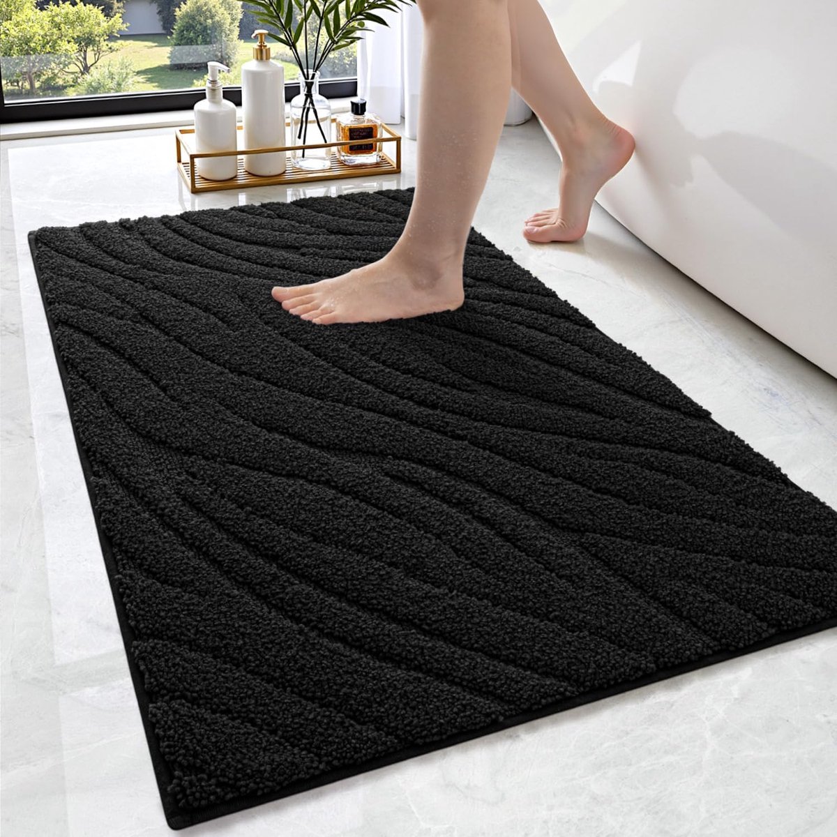 Antislip Badmat 61 x 92 cm - Machinewasbaar en Waterabsorberend Badtapijt voor Badkamer