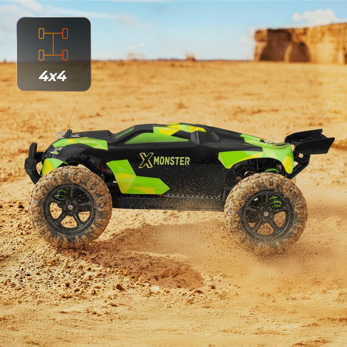 Overmax X-Monster 3.0 - RC Auto - 4x4 wielaandrijving - Schaal 1:18 - 30km/h - Bestuurbare Auto - Volwassenen & Kinderen - Afstandsbestuurbare Auto - Offroad Monstertruck — afbeelding 6