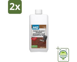 HG - Parket- & Houtreiniger - Frisse Geur - Reinigt Streeploos - 1L - Voordeelverpakking - 2 stuks - Parketreiniger - Parketvloer schoonmaken