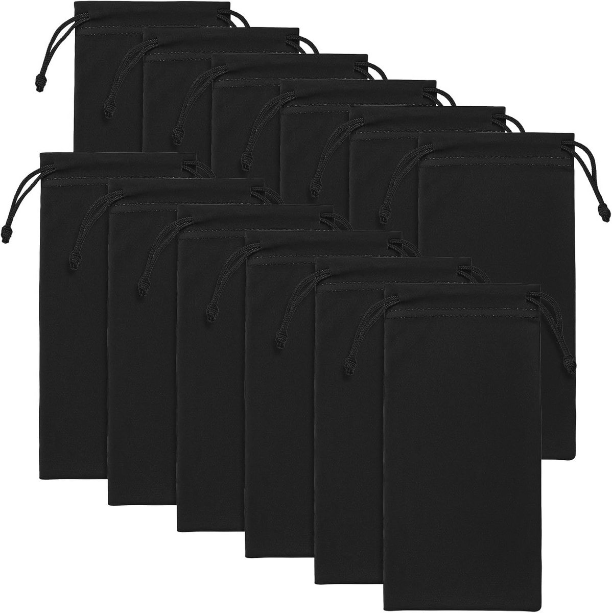 Microvezel brillenkokers 12 stuks - Zacht en krasvrij, Perfect voor brillen en zonnebrillen, Reistasje voor mannen en vrouwen