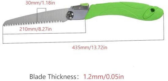Inklapbare Tuinzaag met Antislip Handvat - Handzaag voor Takken en Hout - 210 mm Zaagblad van Merkloos	 — afbeelding 3