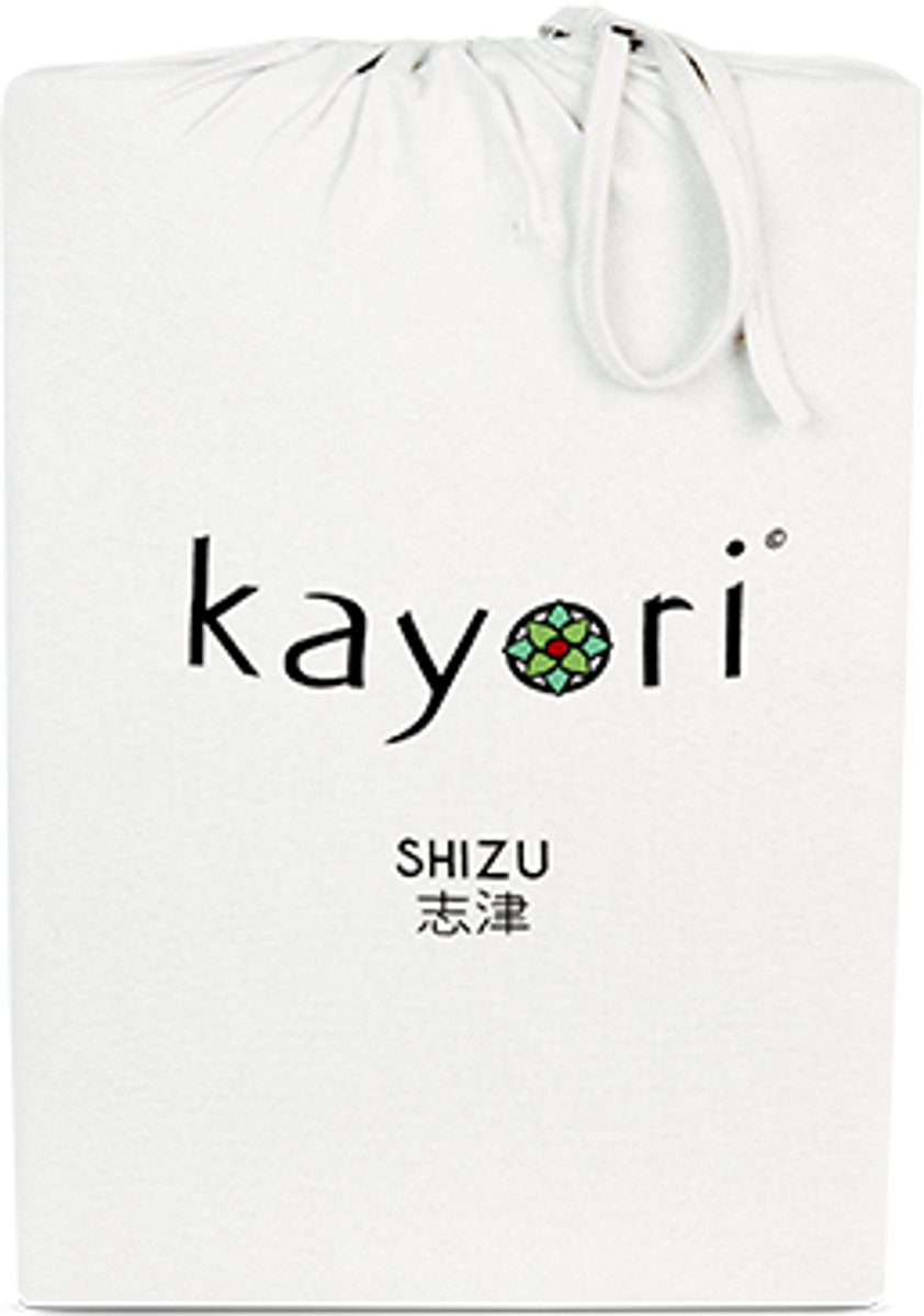 Kayori Shizu Splittopper Hoeslaken Jersey - 200x200-220cm - Matrasdikte 12 cm - Biologisch Katoen - Offwhite