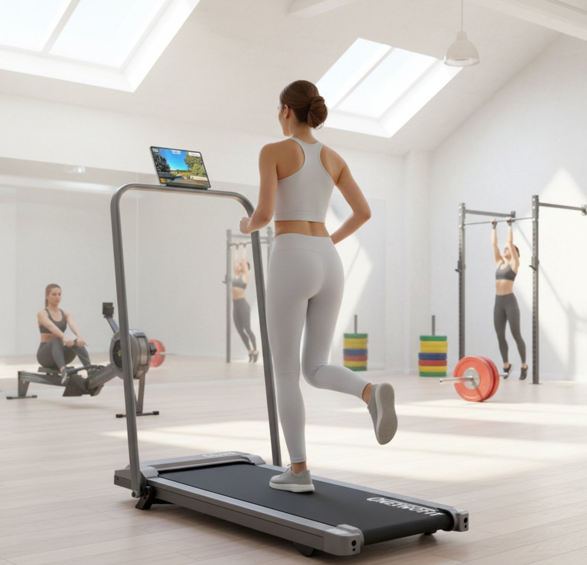 Treadmill for Home Desk Use 3-Traps Helling Mini Loopband met Afstandsbediening, App-Controle, 12 km/u, 4-in-1 Fitness & Gewicht Beheer - – Altameubel