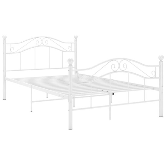 Tweepersoonsbed | Dubbelbed | Volwassenenbed | Bedframe metaal wit 120x200 cm
