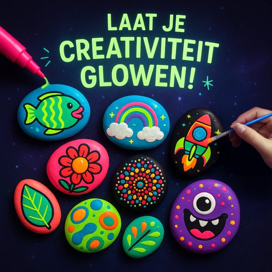 Peinture sur galets Vaive (61 pièces) – Happy – Loisirs créatifs – Kit de Boîtes de bricolage créatifs pour Filles et Garçons