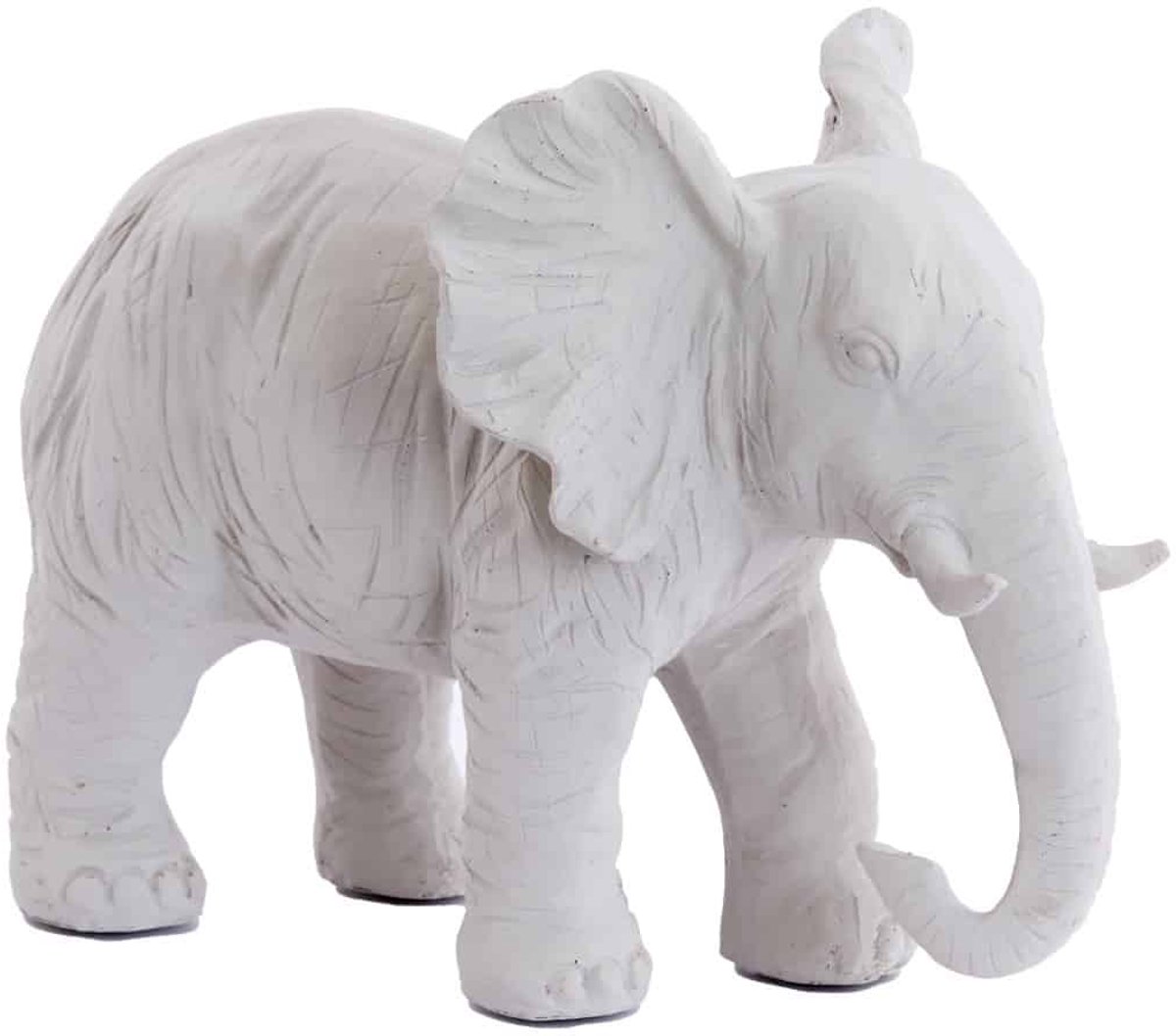 Light & Living Ornament Elephant - Wit - 30,5x18,5x24cm - - Plastic