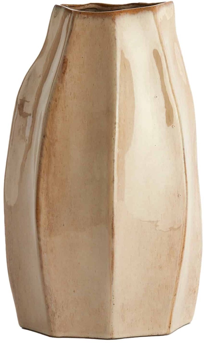 Light & Living Vaas Chiado - Bruin - 25,5x21,5x42,5cm - Keramiek - Bohemian - Bloemenvaas - Woondecoratie - Decoratieve vaas voor woonkamer of slaapkamer