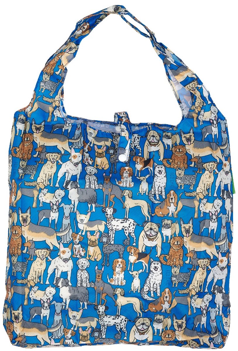 Eco Chic - Foldaway Shopper - Blue - Dogs