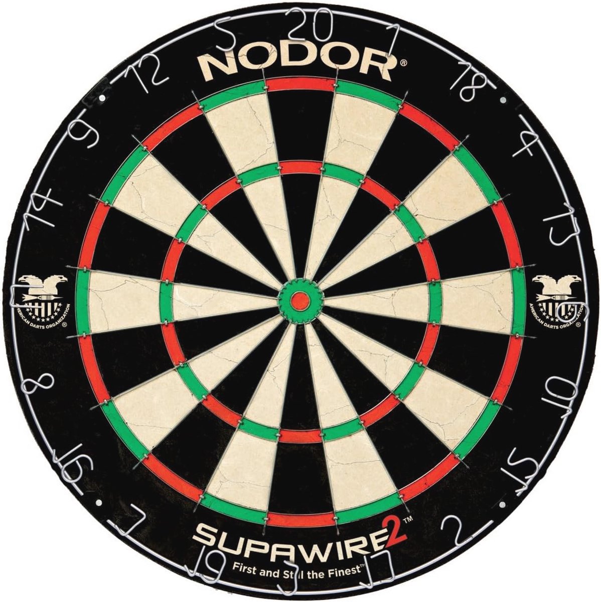 Dartbord met verstelbare nummerring en ophangset, zwart