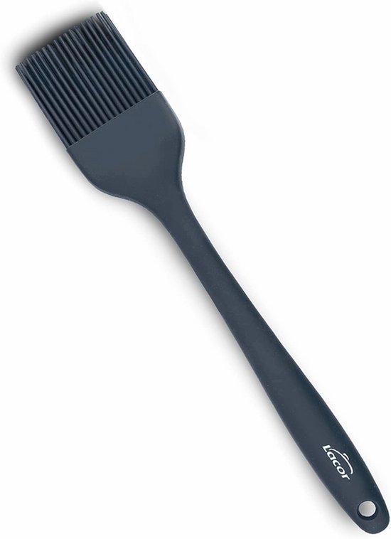Lacor - 64463 Grijze kooklepel, siliconen lepel, keukengerei, ergonomische handgreep, anti-aanbaklaag, bestand tegen hoge temperaturen, vaatwasmachinebestendig, lengte 27,5 cm