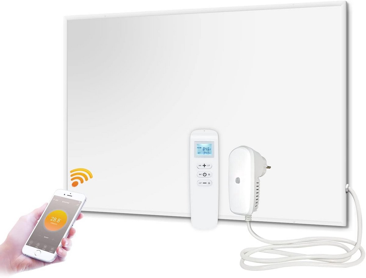 Infrarood Verwarming Paneel 520W met Wifi Thermostaat en Afstandsbediening - Wandverwarming 92x62 cm