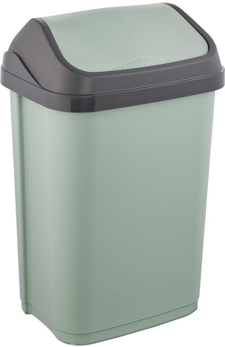 Prullenbak met Zwaaideksel 25 Liter - Scandinavisch Groen - Handig en Modern Afvalbak