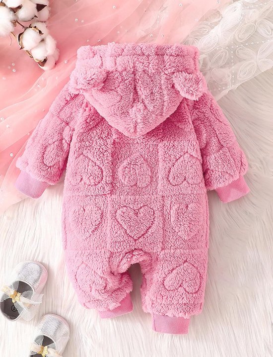 Warme Fleece Romper met Capuchon en Berenoren voor Baby's (0-18 Maanden) — afbeelding 3