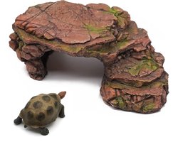 Reptielen Verstopgrot & Zonneplatform - Hideaway voor Schildpadden, Gekko's en Amfibieën