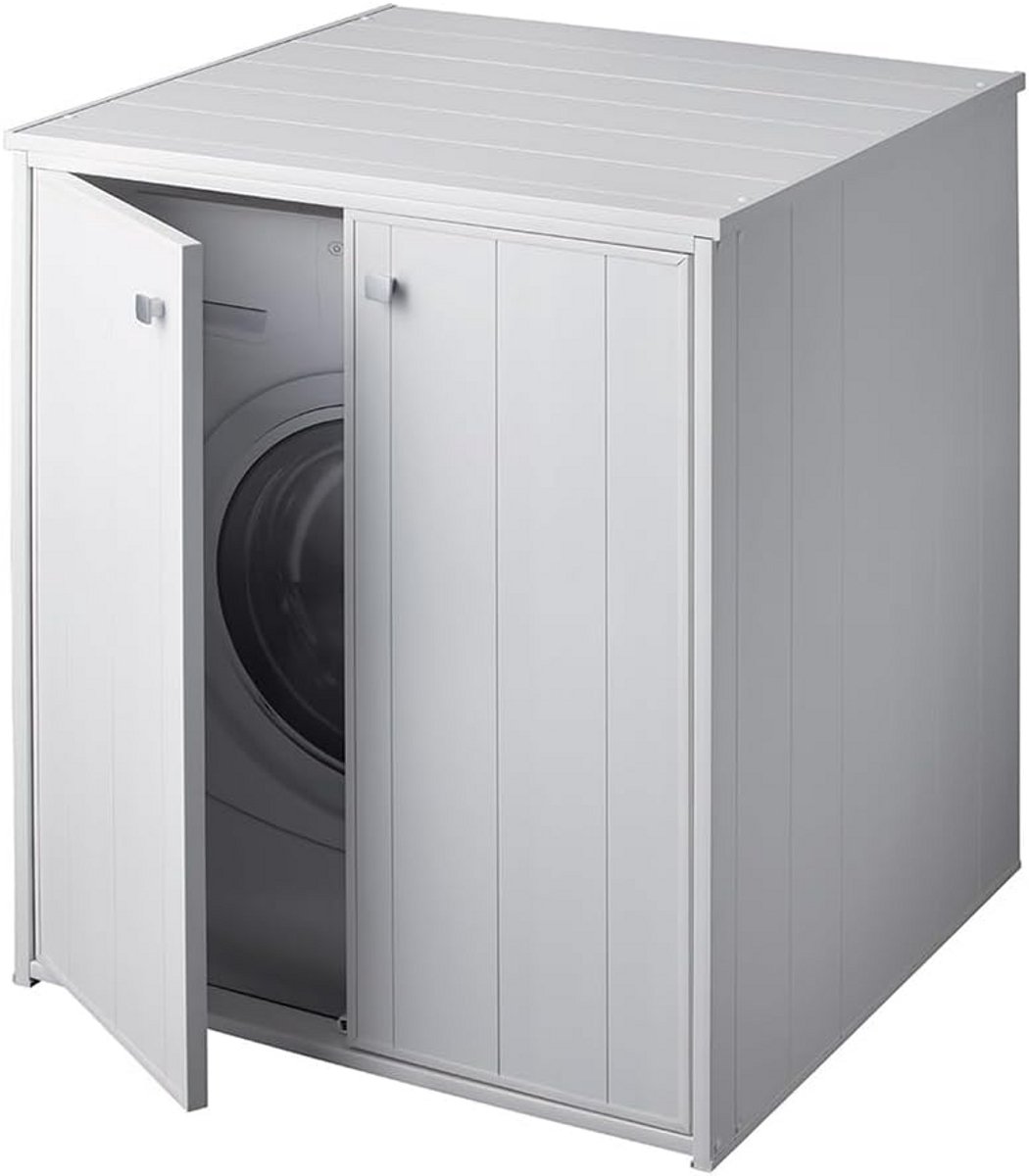 XXL Wasmachinekast Wit - Vochtbestendig met 2 Deuren - Binnen & Buiten Gebruik