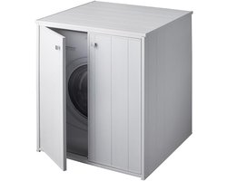 XXL Wasmachinekast Wit - Vochtbestendig met 2 Deuren - Binnen & Buiten Gebruik