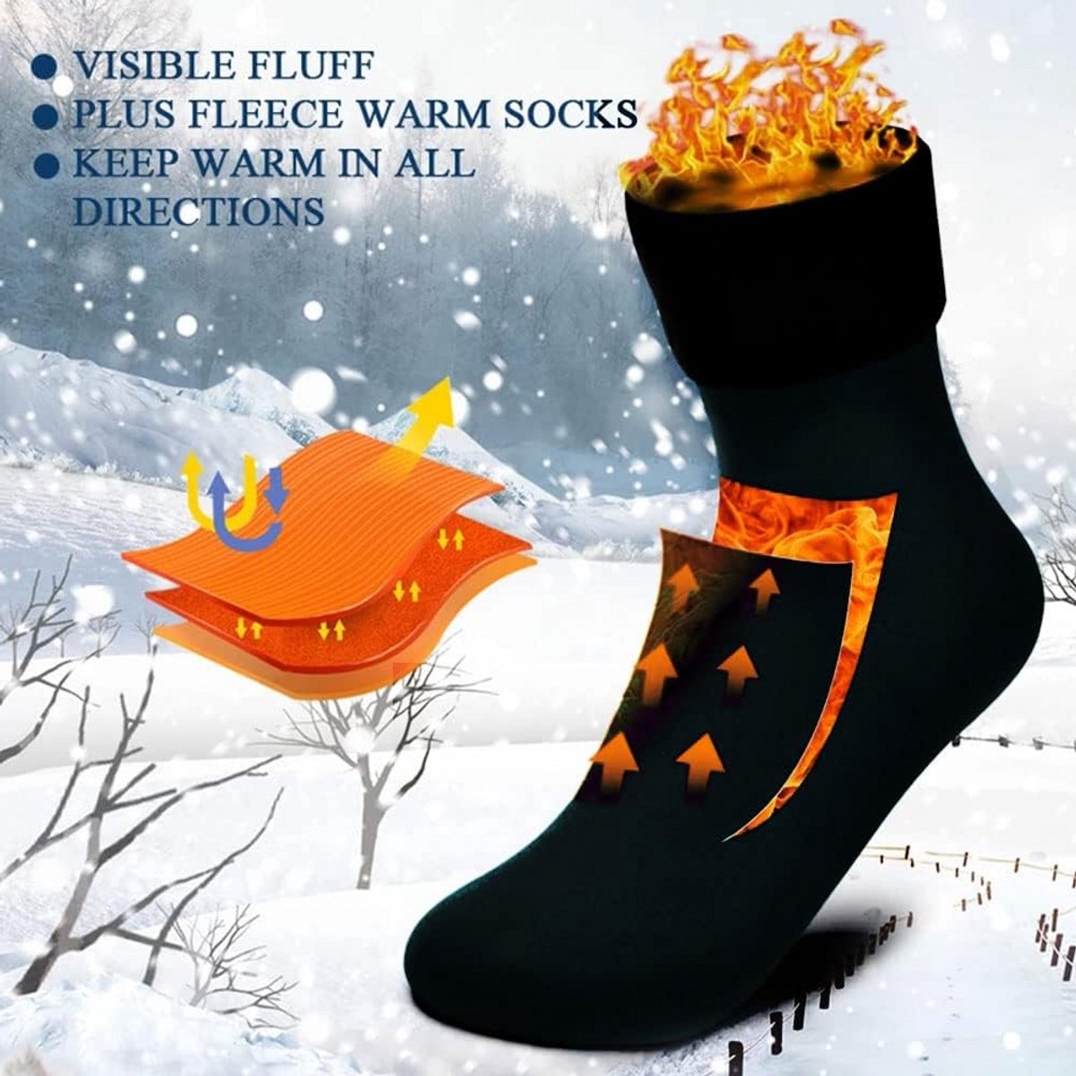 Dames Thermo Sokken Extra Dik Winter Gebreide Cadeau Idee