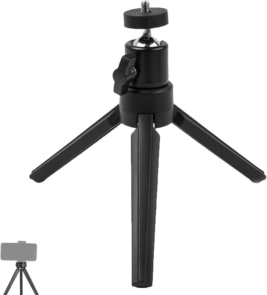 Compacte Mini Statief voor Camera en Projector met 360° Draaibare Bal-kop