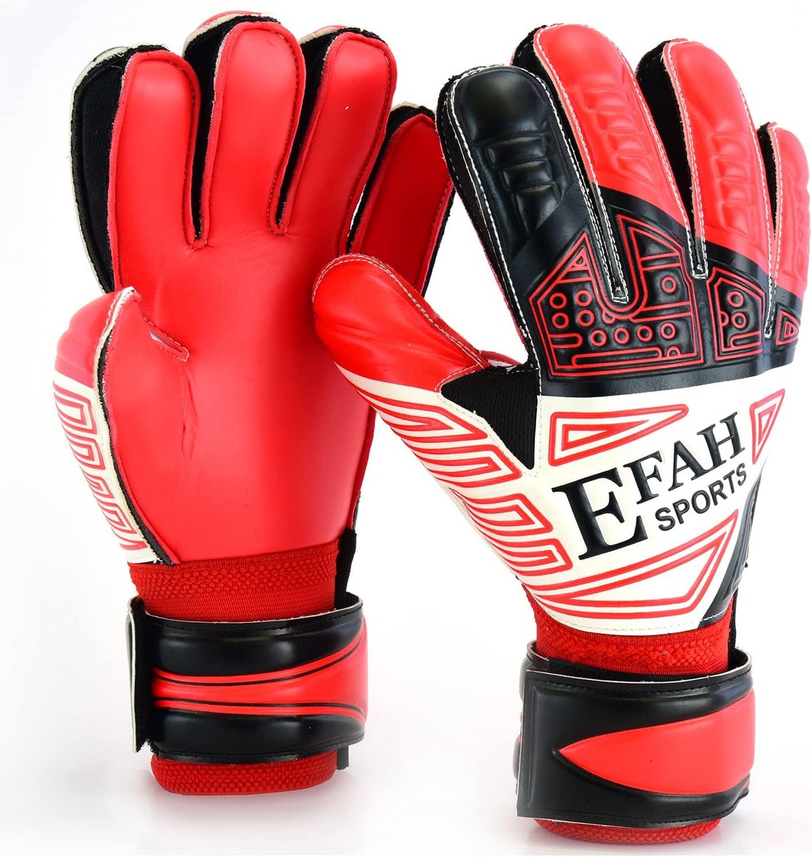 Voetbal Doelmanhandschoenen Voor Kinderen en Jeugd met Fingersave en Extra Grip - Rood