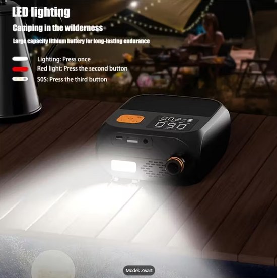 Luchtpomp Draadloze 80W SUP Pomp Dubbele Trap Bandenpomp voor Opblaasbare Spullen Zonder Batterij van Merkloos — afbeelding 3