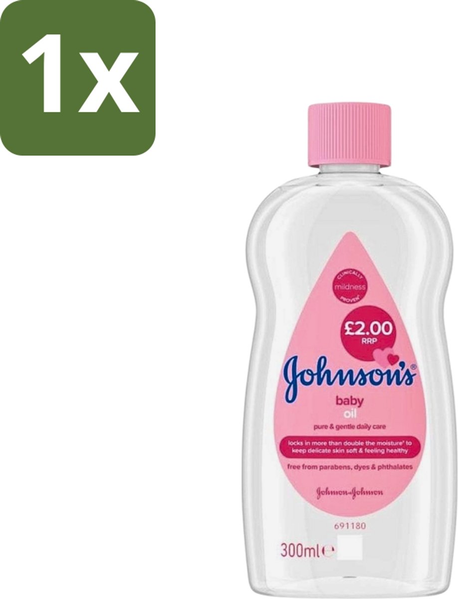 1 x Johnson's - Baby Olie - Puur & Zacht - 300 ml - Babyolie - Babyhuid Verzorging - Babymassage - Hydratatie - Hypoallergeen