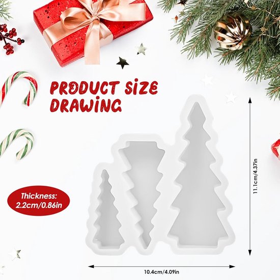 Moule Silicone Sapin Noël 3D Haute Transparence – Moule Bougie & Savon Sapin Créatif