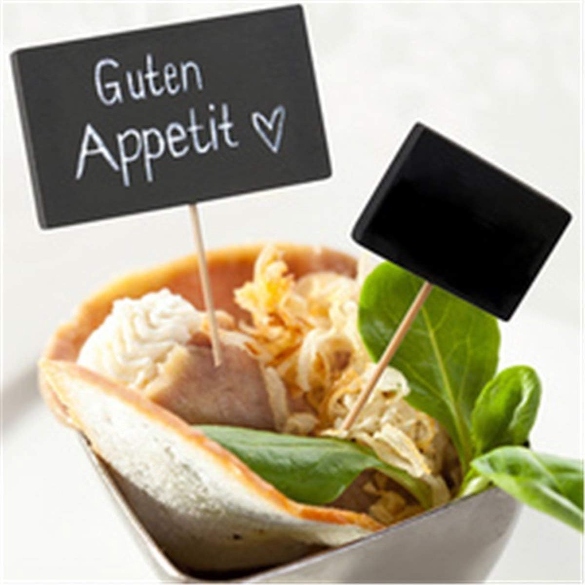 100 Houten Prikkers met Beschrijfbaar Schoolbord Voor Fingerfood en Hapjes