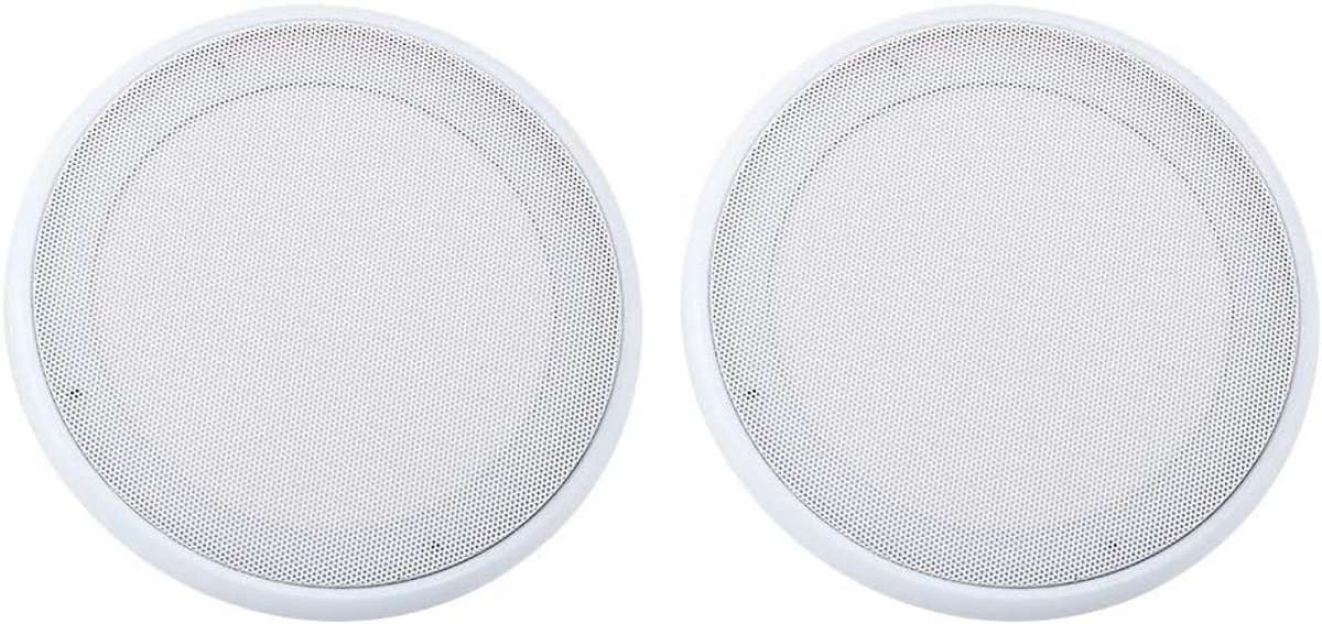 Set van 2 Witte Ronde Speaker Grills voor Auto en Hifi Systemen Beschermhoes Grill