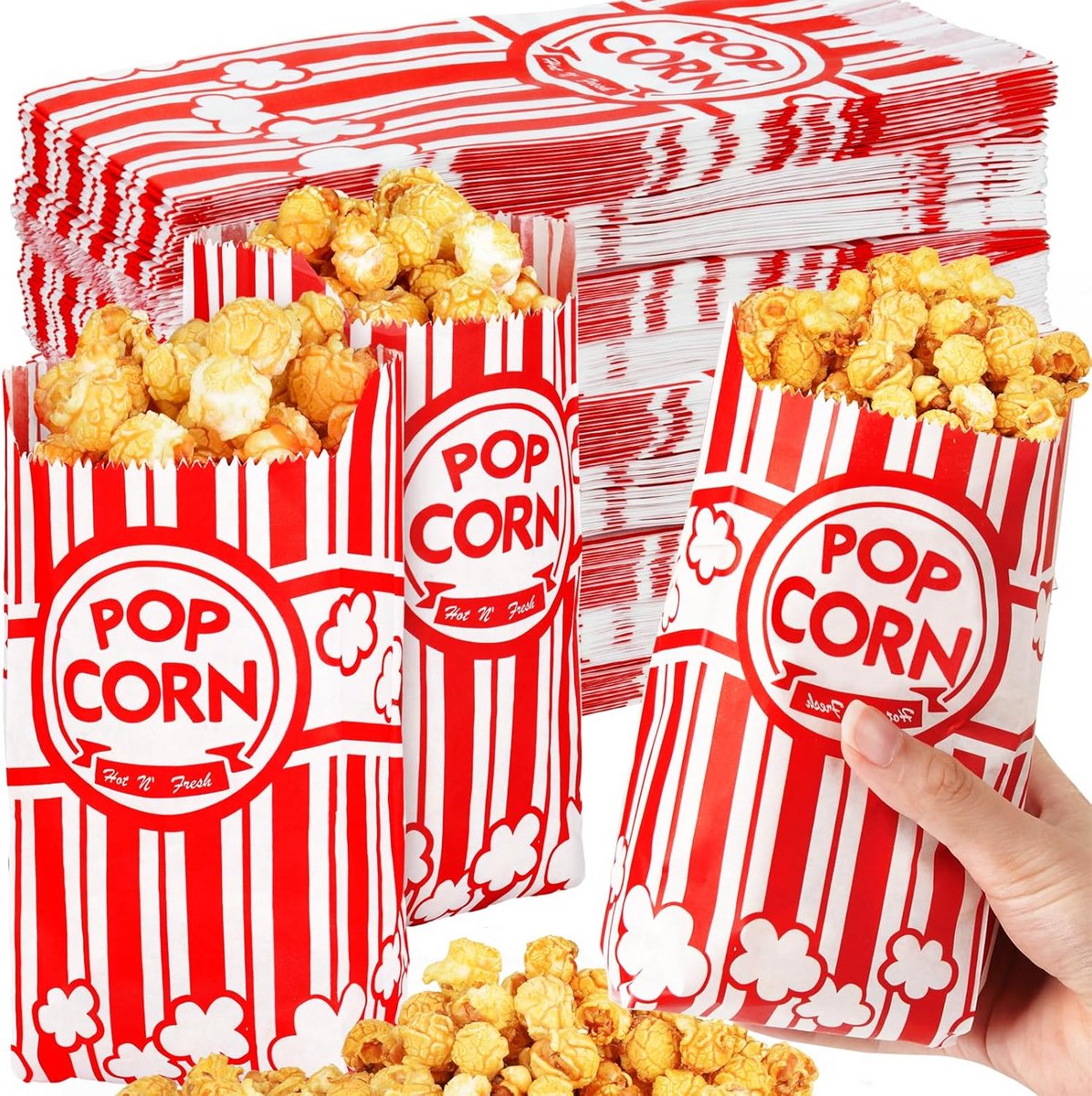 300 Stuks Kleine Papieren Popcorn Zakjes - 1 Oz Porties voor Filmavonden en Feesten