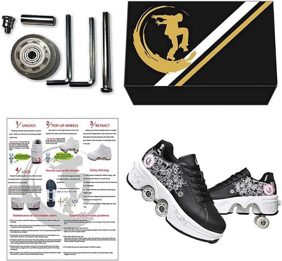 NOLLY 2-in-1 Rolschaatsen – Sneaker & Skate In één – Verstelbare Wielen – Comfortabel En Ademend – Voor Binnen En Buiten
