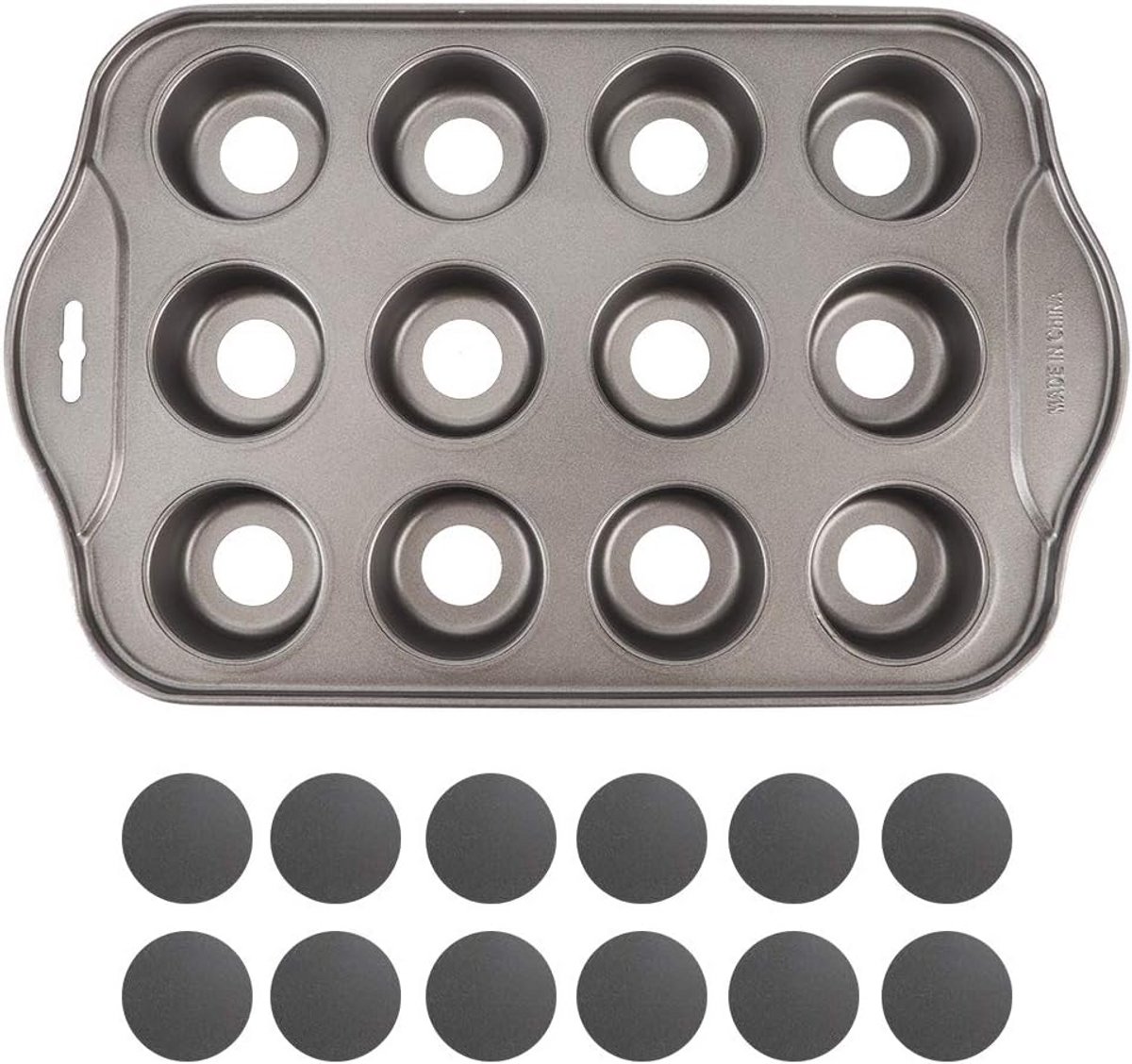 Set van 12 Mini Ronde Taartvormen met Losse Bodem - Antiaanbak Oven Bakvorm