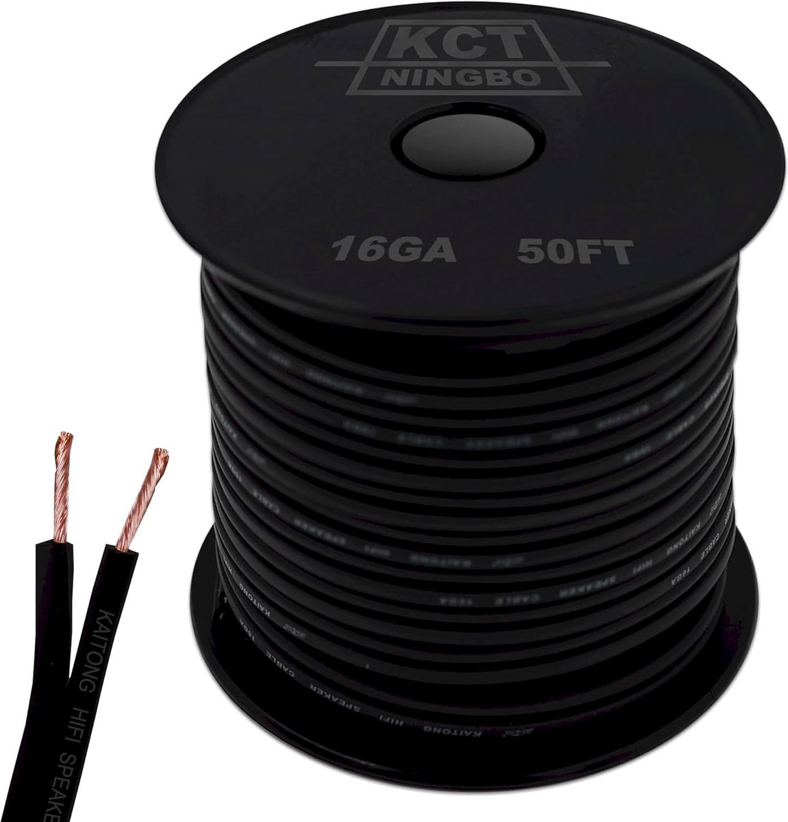 16 AWG Luidsprekerkabel - 15 Meter Zwarte Speakerdraad voor Hoge Kwaliteit Audio
