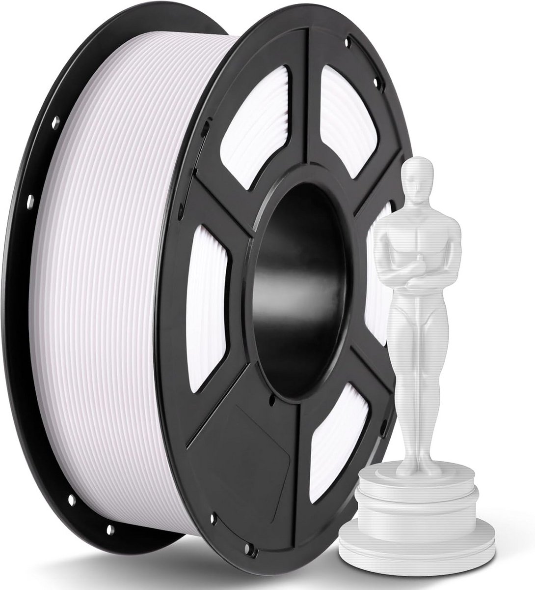 Tough 3D Printer Filament PLA+ 1.75mm Bundel, 1KG Spoel Wit, Hoge Precisie