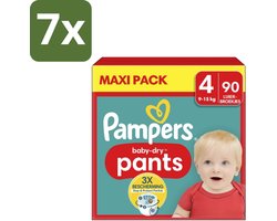 7 x Pampers – Luierbroekjes – Baby Dry Pants Maat 4 – 90 Luiers - Baby Luier - Luierbroek - Droge Luier - Luier Voor Baby - Luier Voor Kind