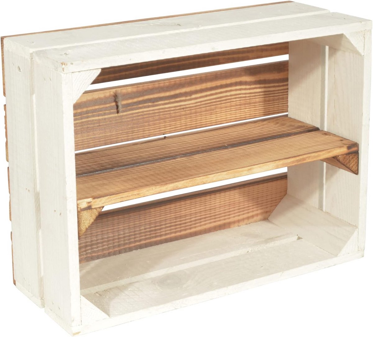 Houten Kruidenrek 'Grete' - Gevlamd Wit - Wandplank voor Kruidenpotjes