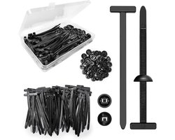50pcs Universele Nylon Kabelbinders - Buckle - Zelfvergrendelende Kabelbinders - Clips voor Losse Fender - Motorkap Onderlaag - UV Bestendig - Auto Reparatie