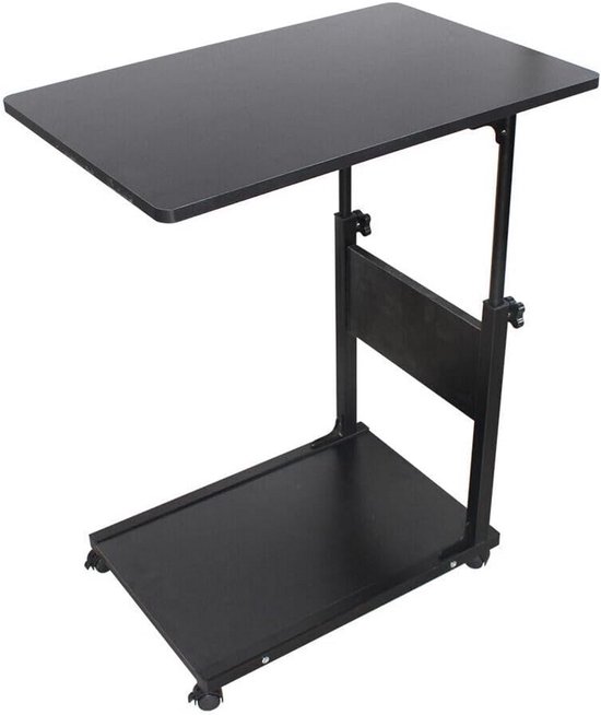 XUDREZ Verstelbare bijzettafel, C-vormige kleine tafel met 4 wielen, 364° draaibaar blad, eindtafel voor woonkamer, slaapkamer, bank, kleine ruimtes XUDREZ Verstelbare bijzettafel, C-vormige kleine tafel met 4 wielen, 364° draaibaar blad, eindtafel voor woonkamer, slaapkamer, bank, kleine ruimtes